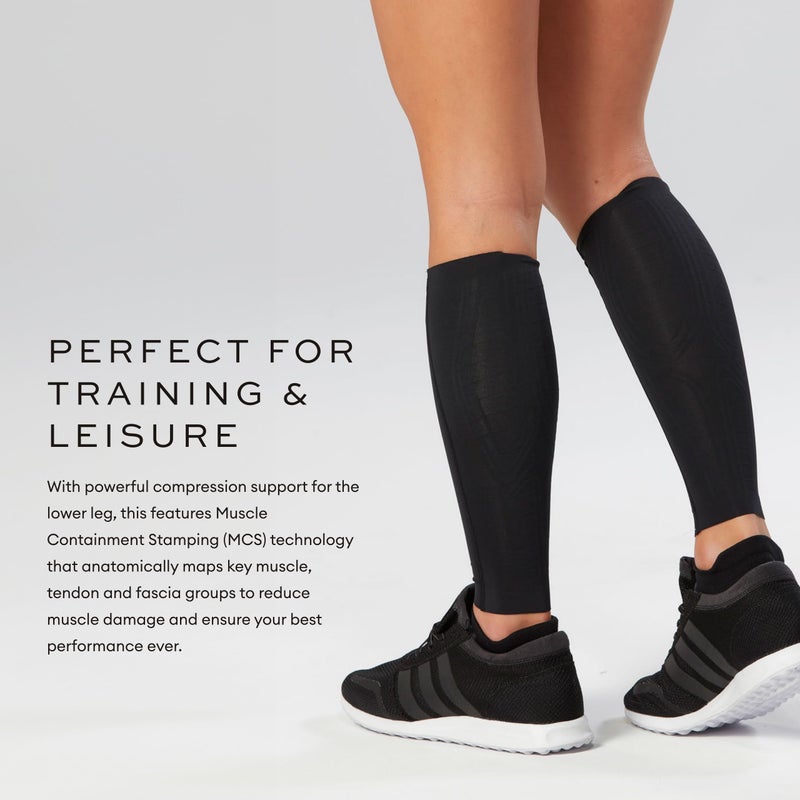 2XU Elite MCS Compression Calf Guards, Black/Nero, Small - Image 2